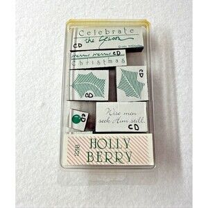 PrintWorks Holly Berry Christmas Rubber Stamp Set 13 Annette Watkins Vintage 93